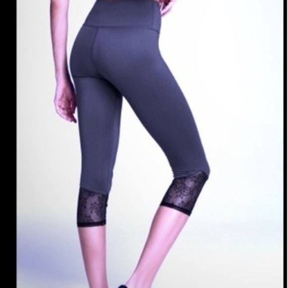 Adore Me Pants - Adore Me Capri Leggings with Lace Detail
